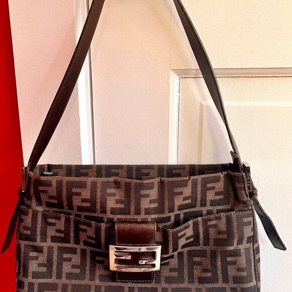 Authentic Vintage Fendi Zucca Shoulder Bag - Picture 2 of 16